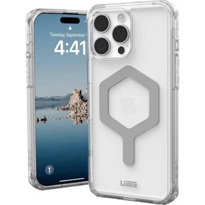 Urban Armor Gear Plyo MagSafe Case Backcover Apple iPhone 16 Pro Max Ice, Transparant, Zilver MagSafe compatible