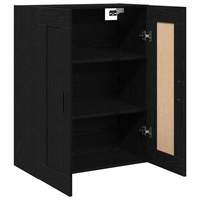 Wandkast Zwart eiken 69.5 x 34 x 90 cm Bewerkt hout