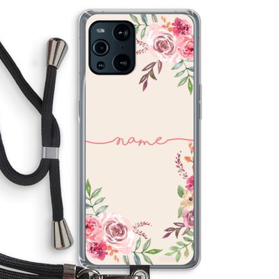 Rozen: Oppo Find X3 Pro Transparant Hoesje met koord
