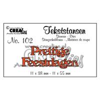 Crealies • snijmal nederlandse tekst no.102 "prettige feestdagen"