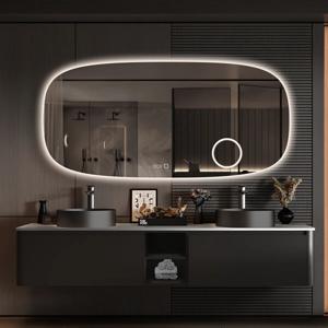Badkamerspiegel SaniClear Shave | 160x75 cm | Vergrootglas | Indirecte verlichting | Touch button | Met spiegelverwarming