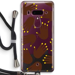 Hands dark: HTC U12+ Transparant Hoesje met koord