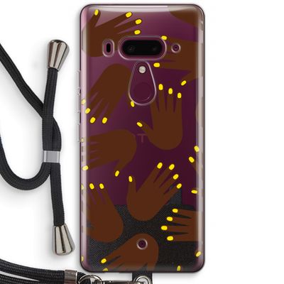 Hands dark: HTC U12+ Transparant Hoesje met koord