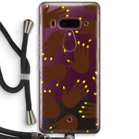 Hands dark: HTC U12+ Transparant Hoesje met koord