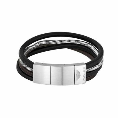 Police PJ26551BSS.01 Leer 19-21 cm Heren armband