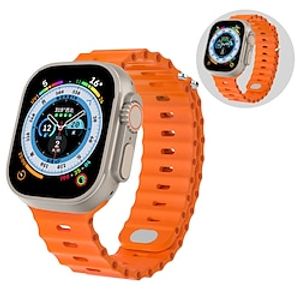 Oceaan band Compatibel met: Apple Watch-horlogebandje 38mm 40mm 41mm 42mm 44mm 45mm 49mm Waterbestendig Verstelbaar Vrouwen mannen Siliconen Vervangende horlogeband voor iwatch Series Ultra 8 7 6 5 4 Lightinthebox