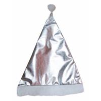 Kersmuts - glimmend zilver - voor volwassenen - pluche - 57 cm - kerstaccessoires - thumbnail