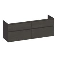 Brauer Delight - Onderkast - 140 cm - met 4 Softclose Lades Greeploos en 2 Sifon Uitsparingen - Timber Anthracite