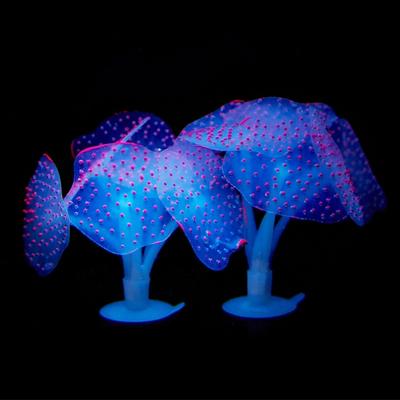 Aquarium artikelen decoratie silicone simulatie fluorescerende sucker kwallen grootte: 10 * 10 * 9cm (roze)
