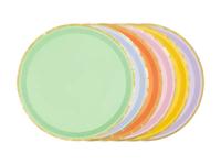 Borden Pastel Kleuren met Gouden Rand (6st) Borden Pastel Kleuren met Gouden Rand (6st)