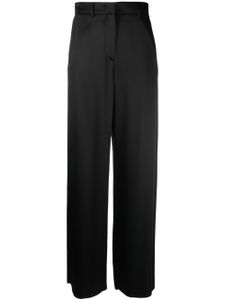 Giorgio Armani pantalon en soie à coupe ample - Noir