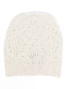 Lorena Antoniazzi bonnet en maille torsadée - Blanc