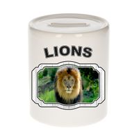 Dieren leeuw spaarpot - lions/ leeuwen spaarpotten kinderen 9 cm - thumbnail