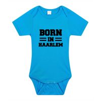 Born in Haarlem cadeau baby rompertje blauw jongens 92 (18-24 maanden)  -