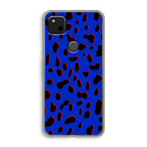 Blue Leopard: Google Pixel 4a Transparant Hoesje