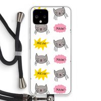 Meow: Pixel 4 Transparant Hoesje met koord