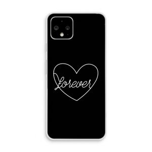 Forever heart black: Pixel 4 Transparant Hoesje