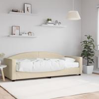 Slaapbank met matras 80x200 cm stof crèmekleurig