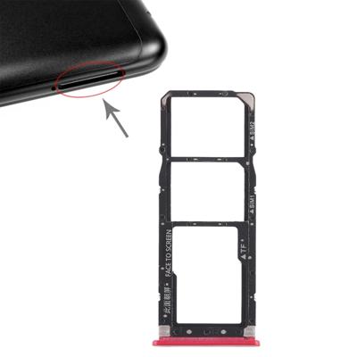 2 x SIM-kaart lade + micro SD-kaart lade voor Xiaomi Redmi 6 Pro (rood)