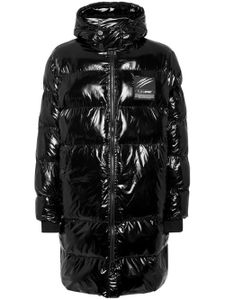 Plein Sport high-shine quilted padded coat - Noir