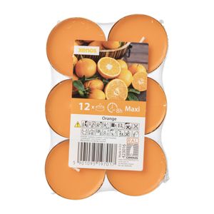 Geurwaxinelichten - orange - set van 12