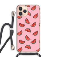 Watermeloen: iPhone 11 Pro Max Transparant Hoesje met koord