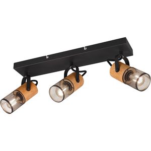 LED Plafondspot - Trion Yosh - E14 Fitting - 3-lichts - Rechthoek - Mat Zwart - Aluminium