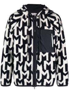 Moncler sweat zippé monogrammé à capuche - Bleu