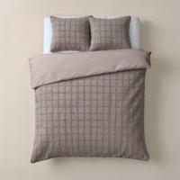 Sleeptime Faux Fur Check Taupe 240x200/220 cm