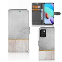 Xiaomi Redmi 10 | Book Style Case | Wood Concrete Xiaomi Redmi 10 | Book Style Case | Wood Concrete
