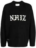 izzue pull à logo imprimé - Noir