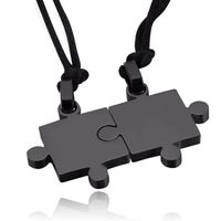 Vriendschapsketting LGT Jewels Edelstaal Puzzelstuk Zwart Vriendschapsketting LGT Jewels Edelstaal Puzzelstuk Zwart