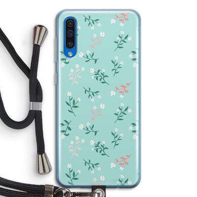Small white flowers: Samsung Galaxy A50 Transparant Hoesje met koord