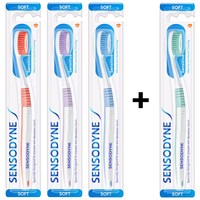 Sensodyne Sensitive Tandenborstel Soft - 3+1 GRATIS Sensodyne Sensitive Tandenborstel Soft - 3+1 GRATIS