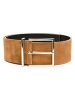 SANDRO buckle-fastening suede belt - Marron