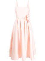 Marchesa Notte robe mi-longue à fleurs appliquées - Rose