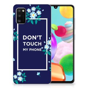 Samsung Galaxy A41 Silicone-hoesje Flowers Blue DTMP