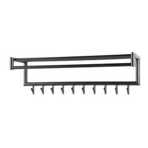 Giga Meubel - Kapstok Donkergrijs - 10 Haken - 100x27x30cm - Roede