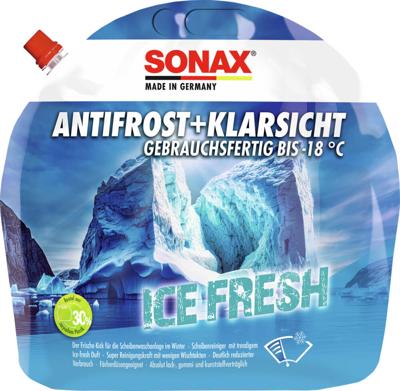SONAX antivriesbescherming voorruit "anti-vries & clearsight". antif.clear 3 l -18c ice-fresh