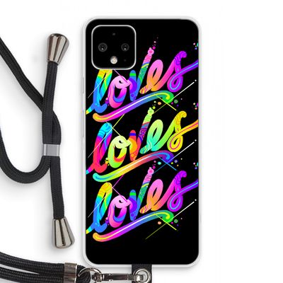 Loves: Pixel 4 Transparant Hoesje met koord