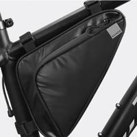 Haai Tiger fiets front Beam Wax polyester driehoek tas grootte: 1.5 L (zwart)