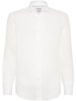 Brunello Cucinelli chemise en lin à boutonnière - Blanc