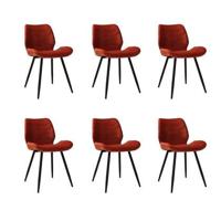 Bronx71 Velvet eetkamerstoel Toby koper - Eetkamerstoelen set van 6 Bronx71 Velvet eetkamerstoel Toby koper - Eetkamerstoelen set van 6