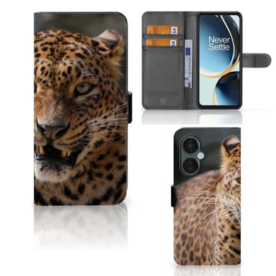 OnePlus Nord CE 3 Lite | Telefoonhoesje | Met pasjeshouder | Luipaard