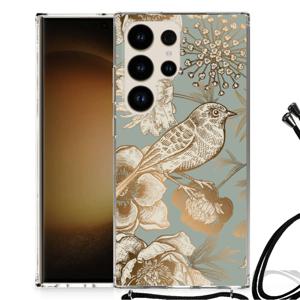 Case voor Samsung Galaxy S24 Ultra Vintage Bird Flowers