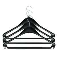 Kledinghanger - 48x - zwart - kunststof - kledinghaak - kleding ophangen - kleerhangers