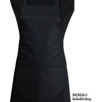 Benza Schort Keukenschort: Satijn met streep - Zwart (70 x 80 cm) - thumbnail