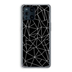 Geometrische lijnen wit: Oppo Find X3 Transparant Hoesje