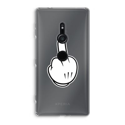 Middle finger white: Sony Xperia XZ2 Transparant Hoesje