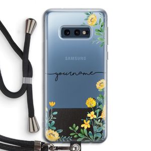 Gele bloemen: Samsung Galaxy S10e Transparant Hoesje met koord